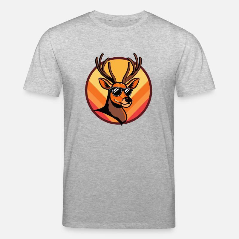 Deer Comic Cool Summer - Stanley/Stella CREATOR Unisex Organic T-Shirt - heather grey