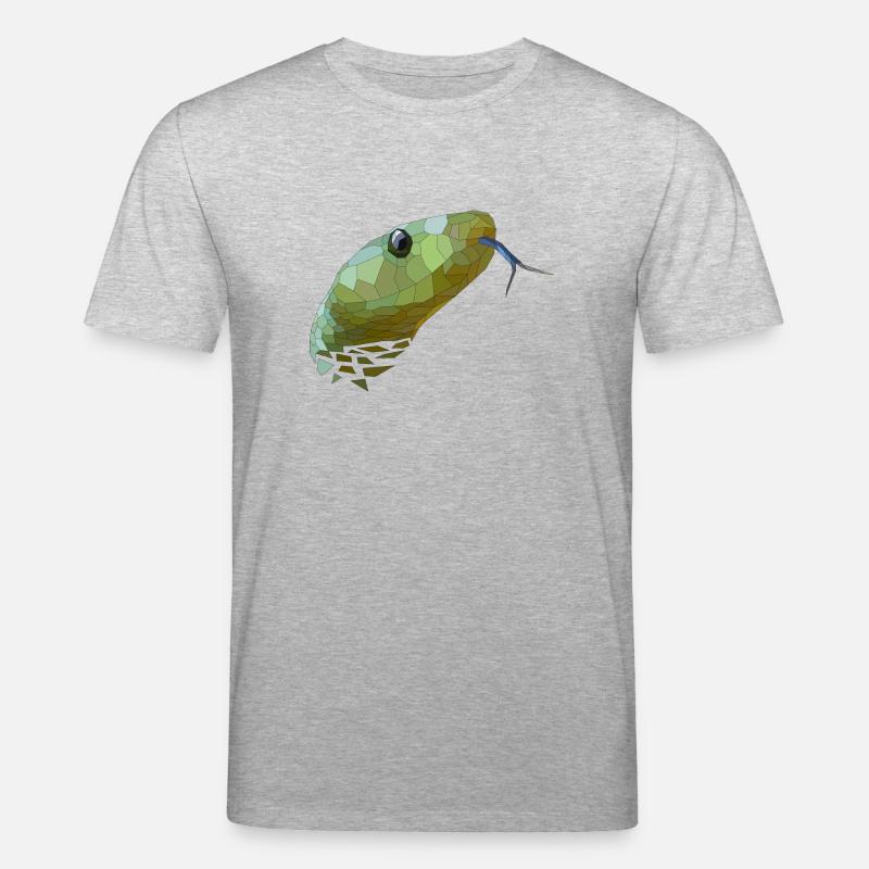 Schlange geometrisch Low Poly - Stanley/Stella Unisex Bio-T-Shirt CREATOR  - Grau meliert