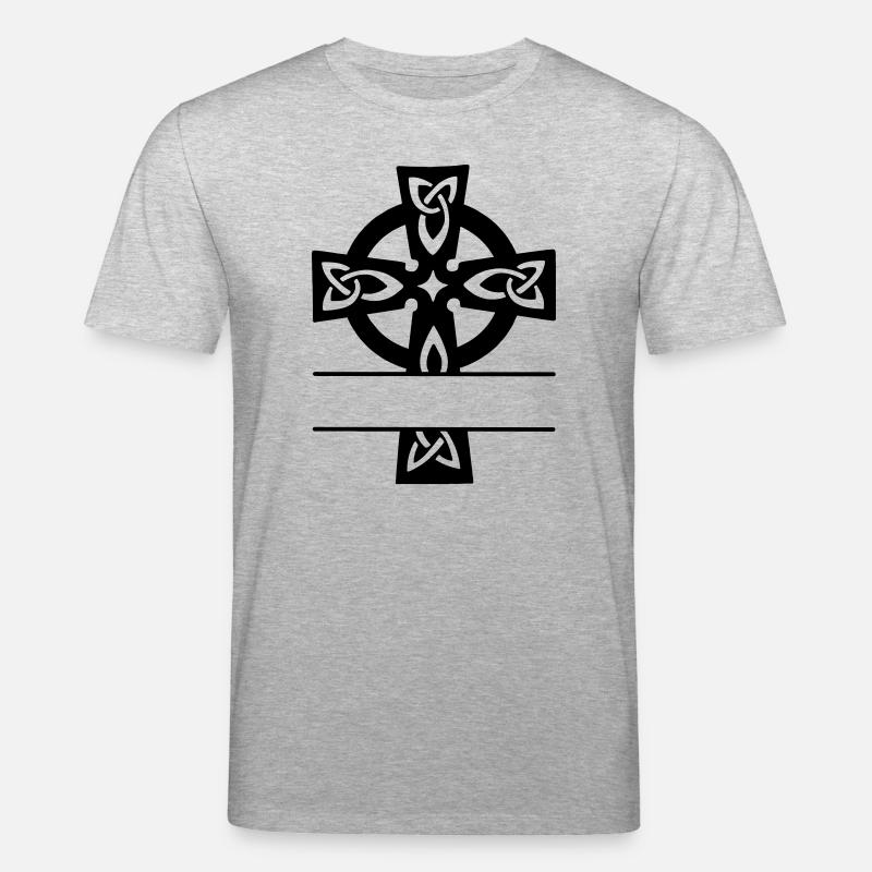 Keltisches Kreuz Monogramm Logo - Stanley/Stella Unisex Bio-T-Shirt CREATOR  - Grau meliert