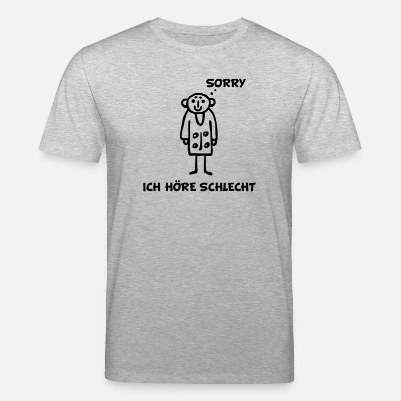 Strichmännchen hört schlecht - Stanley/Stella Unisex Bio-T-Shirt CREATOR  - Grau meliert