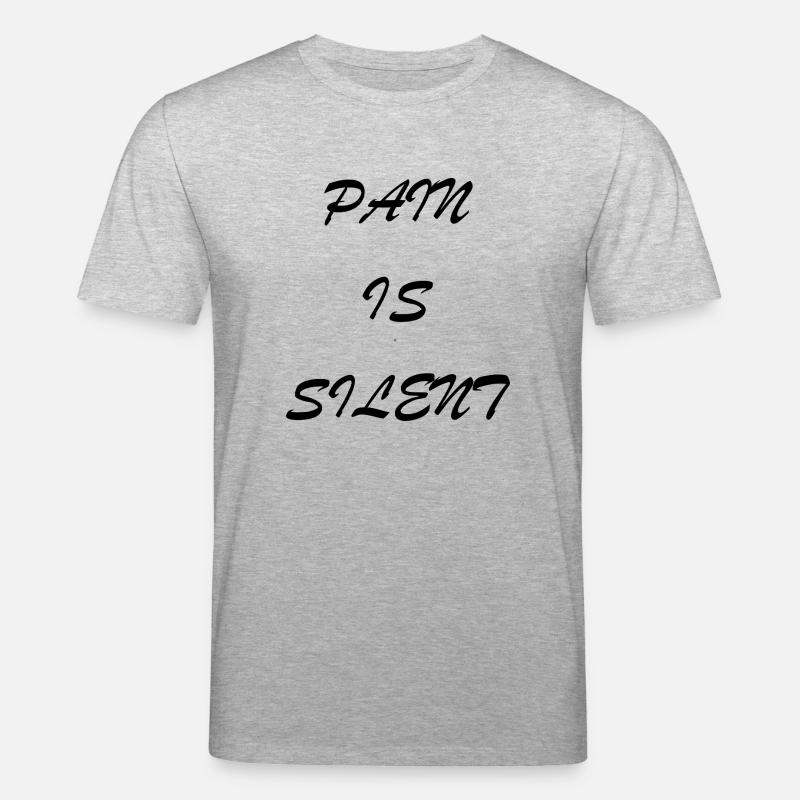 PAIN IS SILENT Brush Script - Stanley/Stella Unisex Bio-T-Shirt CREATOR  - Grau meliert