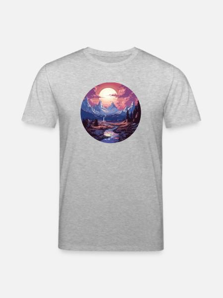 Landscape - Illustration - Stanley/Stella CREATOR Unisex Organic T-Shirt - heather grey