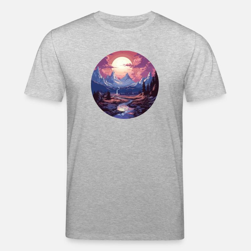 Landschaft - Illustration - Stanley/Stella Unisex Bio-T-Shirt CREATOR  - Grau meliert