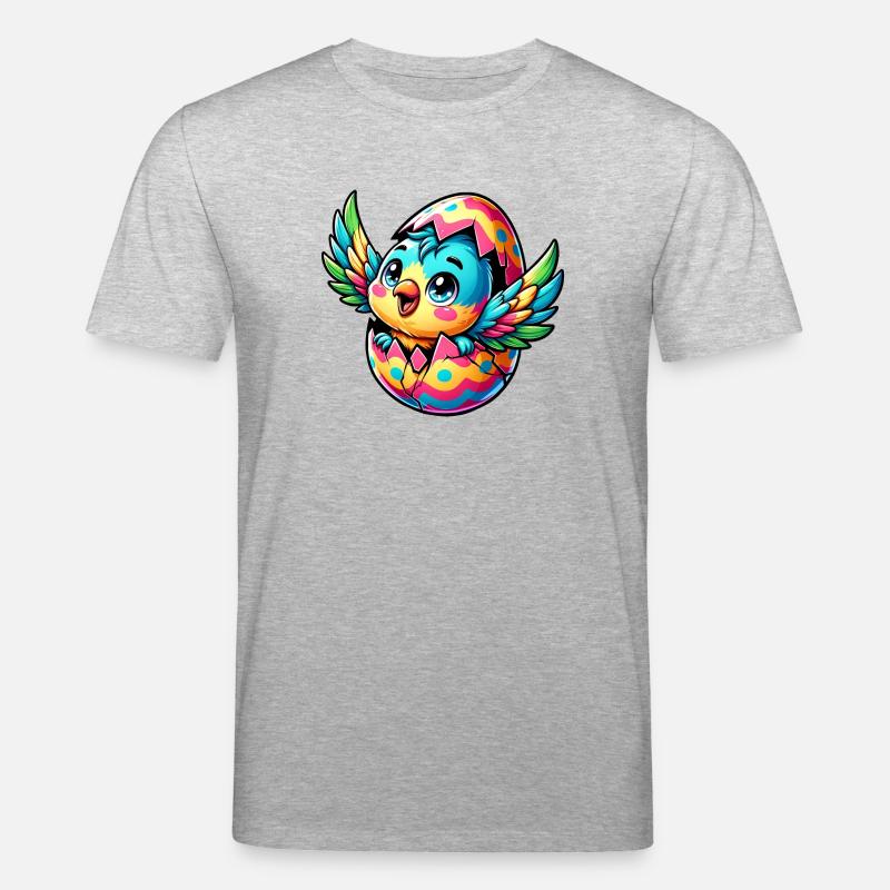 Easter Parrot Hatches from Egg - Stanley/Stella CREATOR Unisex Organic T-Shirt - heather grey