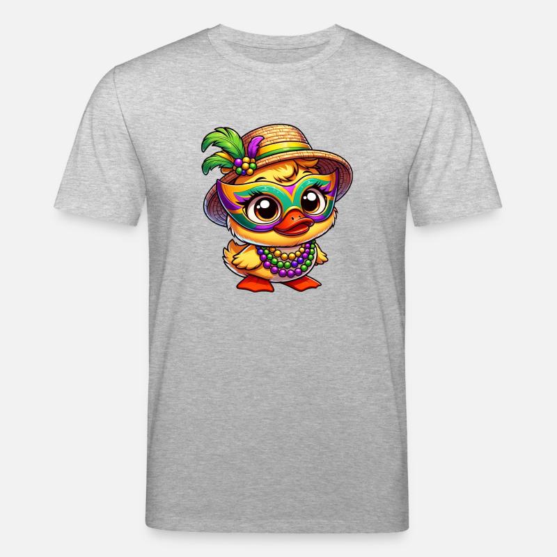 Mardi Gras Comic-Ente - Stanley/Stella Unisex Bio-T-Shirt CREATOR - Grau meliert