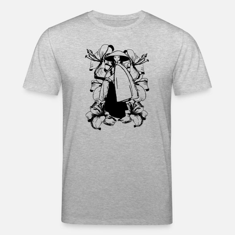 Samurai mit Katana - Stanley/Stella Unisex Bio-T-Shirt CREATOR  - Grau meliert