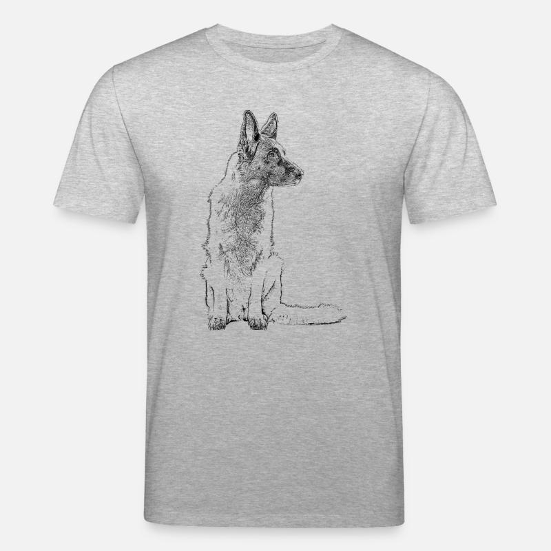 Schäferhund sitzend - Stanley/Stella Unisex Bio-T-Shirt CREATOR  - Grau meliert