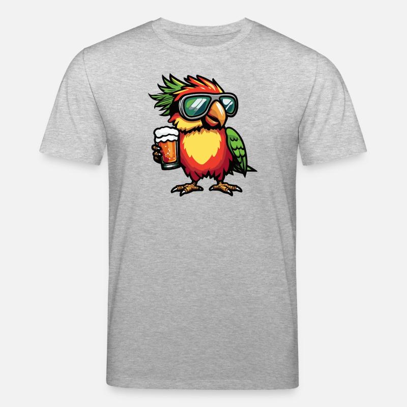 Papagai Apres Ski Bier Comic - Stanley/Stella Unisex Bio-T-Shirt CREATOR  - Grau meliert