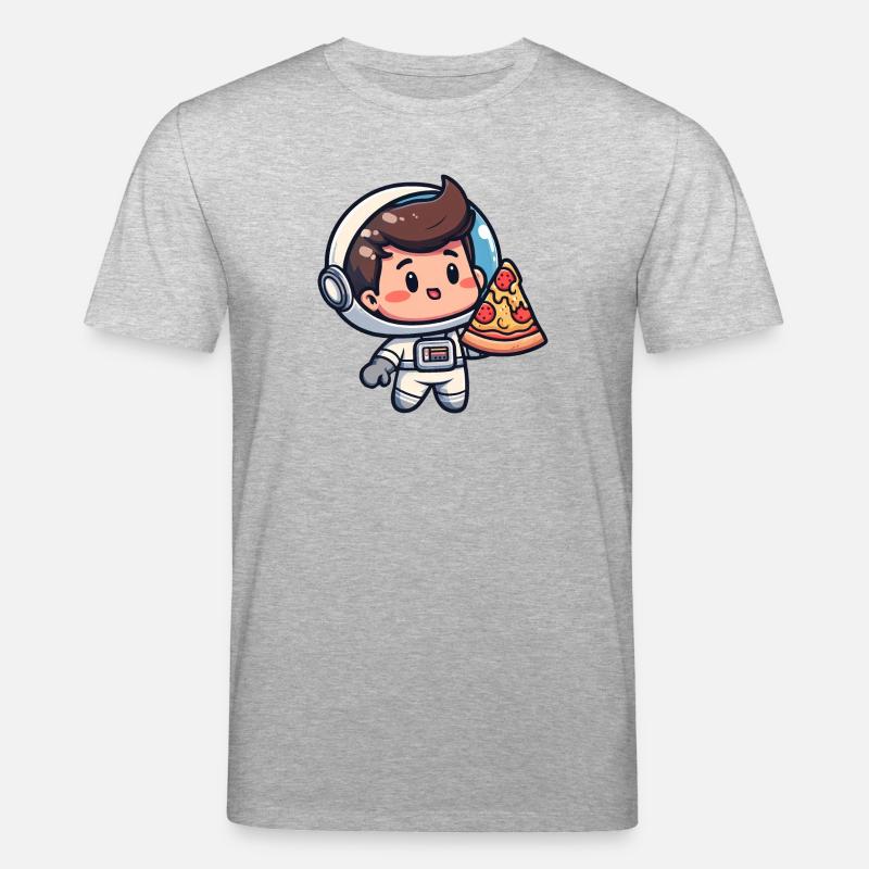 Astronaute avec pizza - T-shirt bio CREATOR Stanley/Stella Unisexe - gris chiné