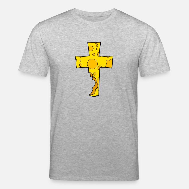 Kreuz Symbol Käse - Stanley/Stella Unisex Bio-T-Shirt CREATOR  - Grau meliert