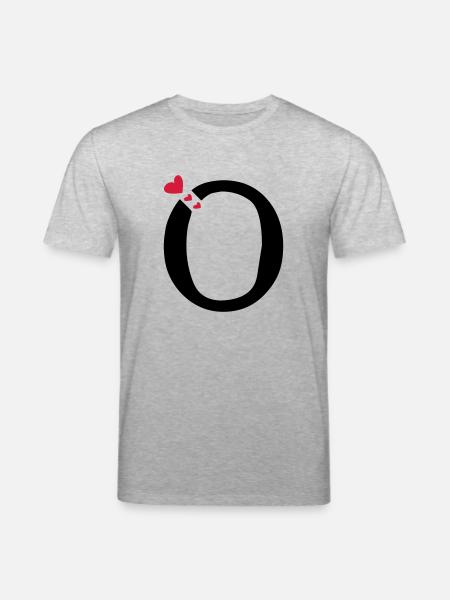 Großbuchstabe O mit Herzen - Stanley/Stella Unisex Bio-T-Shirt CREATOR  - Grau meliert