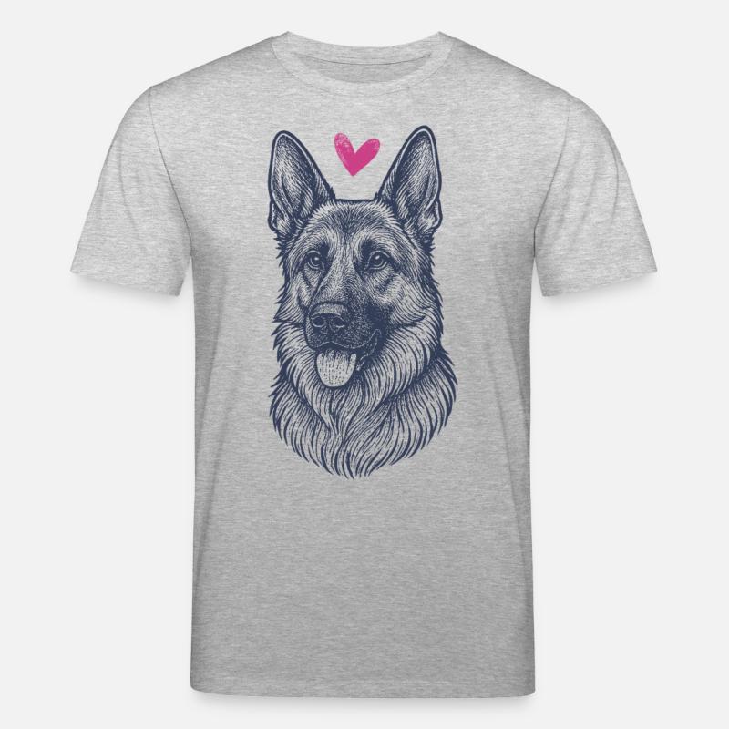 Deutscher Schäferhund – Stark, Treu & Wachsam - Stanley/Stella Unisex Bio-T-Shirt CREATOR - Grau meliert