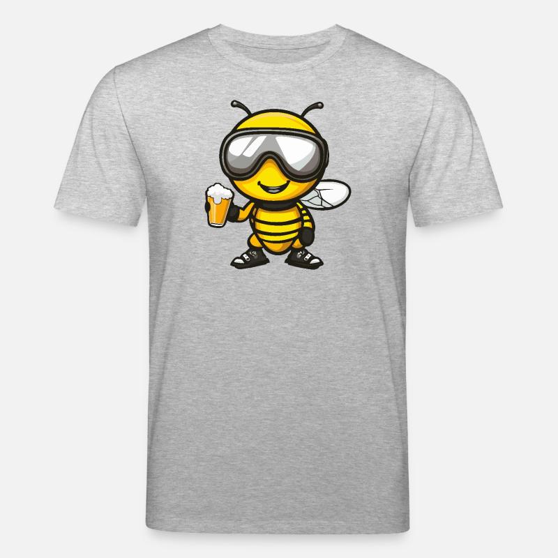 Biene Apres Ski Bier - Stanley/Stella Unisex Bio-T-Shirt CREATOR - Grau meliert