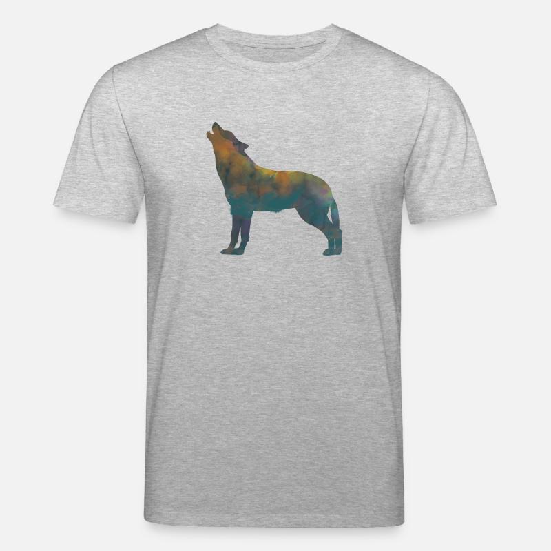 heulender Wolf - Stanley/Stella Unisex Bio-T-Shirt CREATOR  - Grau meliert