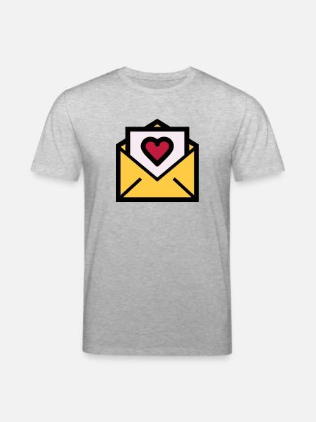 Kærlighedsbrev til Valentinsdag - Stanley/Stella CREATOR økologisk unisex-T-shirt - grå meleret