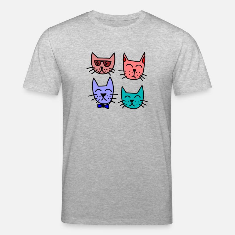 Bunte Katzen - Stanley/Stella Unisex Bio-T-Shirt CREATOR  - Grau meliert