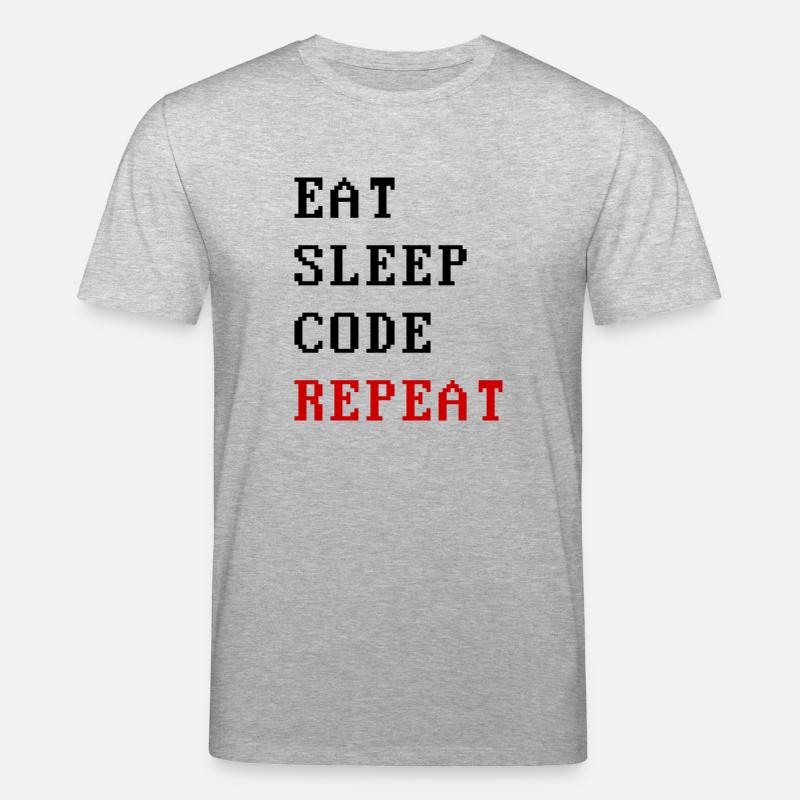 eat sleep code repeat - Stanley/Stella CREATOR Unisex Organic T-Shirt - heather grey