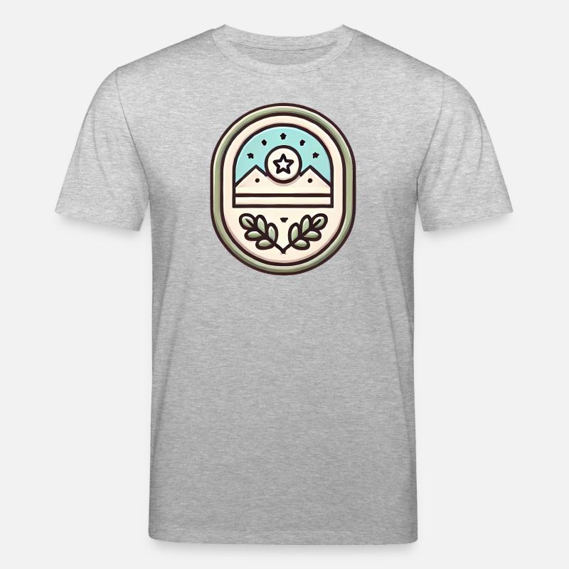 Einfache Abzeichen-Design-Soft-Illustration - Stanley/Stella Unisex Bio-T-Shirt CREATOR  - Grau meliert