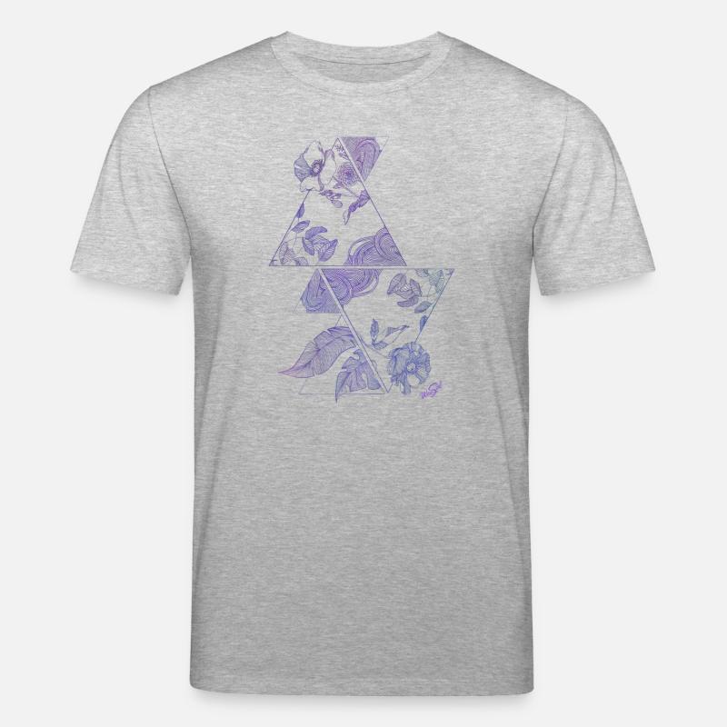 fleurs de triangles - T-shirt bio CREATOR Stanley/Stella Unisexe - gris chiné