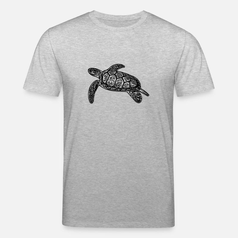 Small floating turtle - Stanley/Stella CREATOR Unisex Organic T-Shirt - heather grey