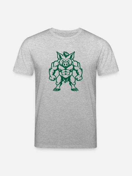 Wild Boar Comic - Stanley/Stella CREATOR Unisex Organic T-Shirt - heather grey