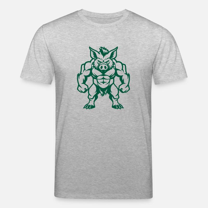 Bande dessinée Sanglier - T-shirt bio CREATOR Stanley/Stella Unisexe - gris chiné