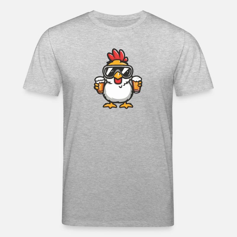 Huhn Apres Ski Bier - Stanley/Stella Unisex Bio-T-Shirt CREATOR  - Grau meliert