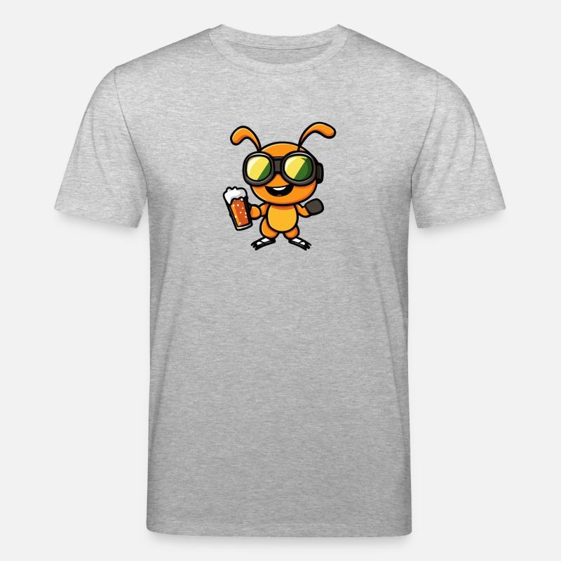 Ameise Apres Ski Bier Comic - Stanley/Stella Unisex Bio-T-Shirt CREATOR  - Grau meliert