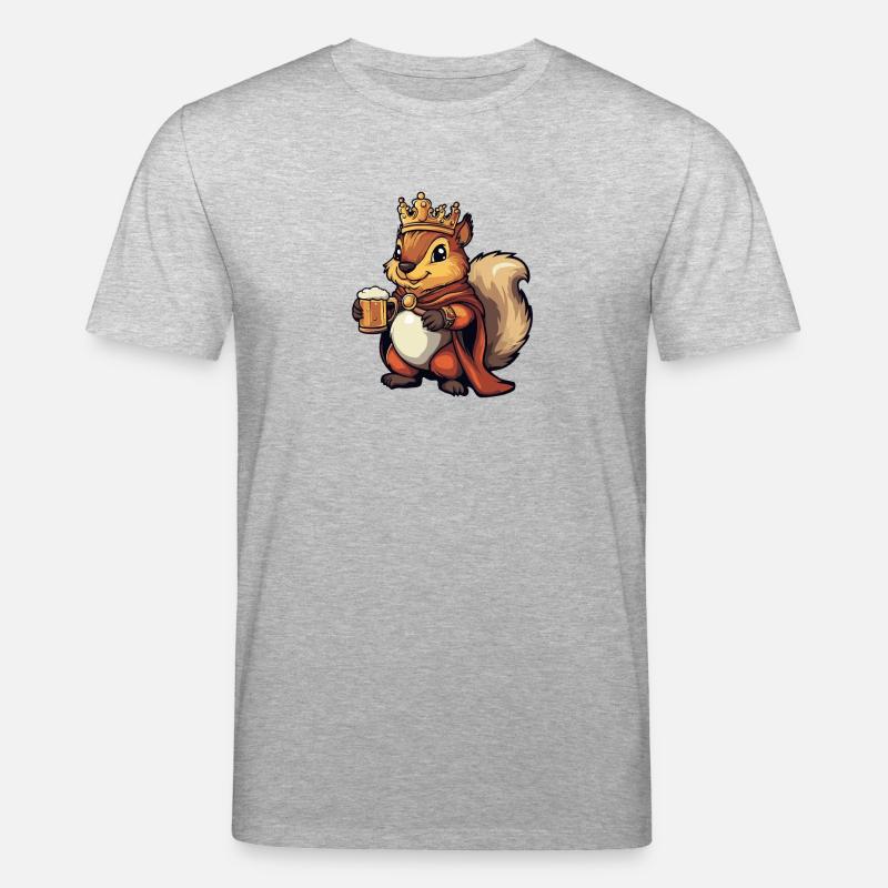 Eichhörnchen Bier Lustig - Stanley/Stella Unisex Bio-T-Shirt CREATOR  - Grau meliert