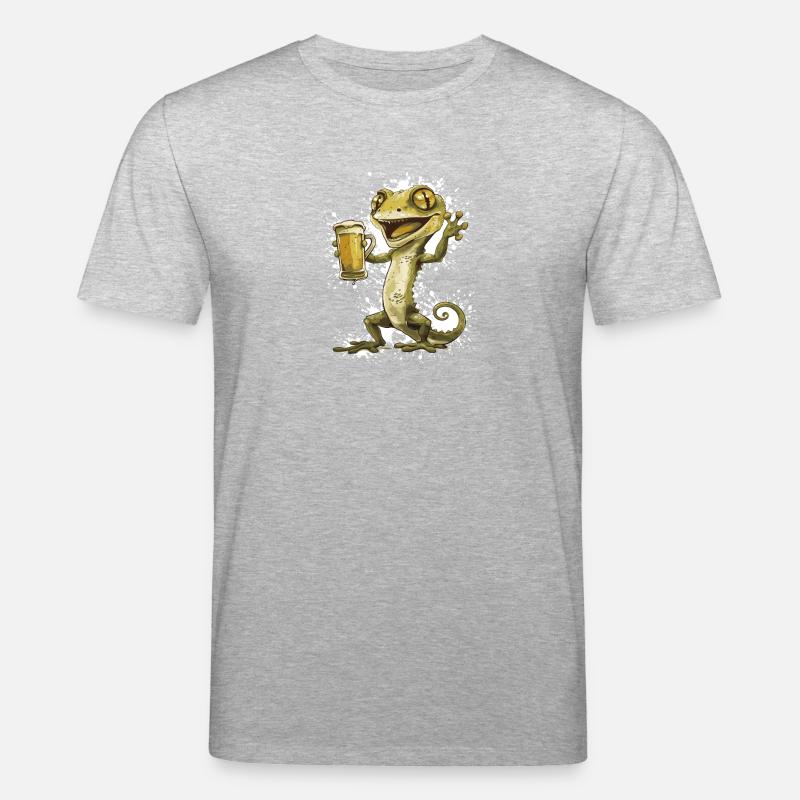 Echse Bier Lustig - Stanley/Stella Unisex Bio-T-Shirt CREATOR  - Grau meliert