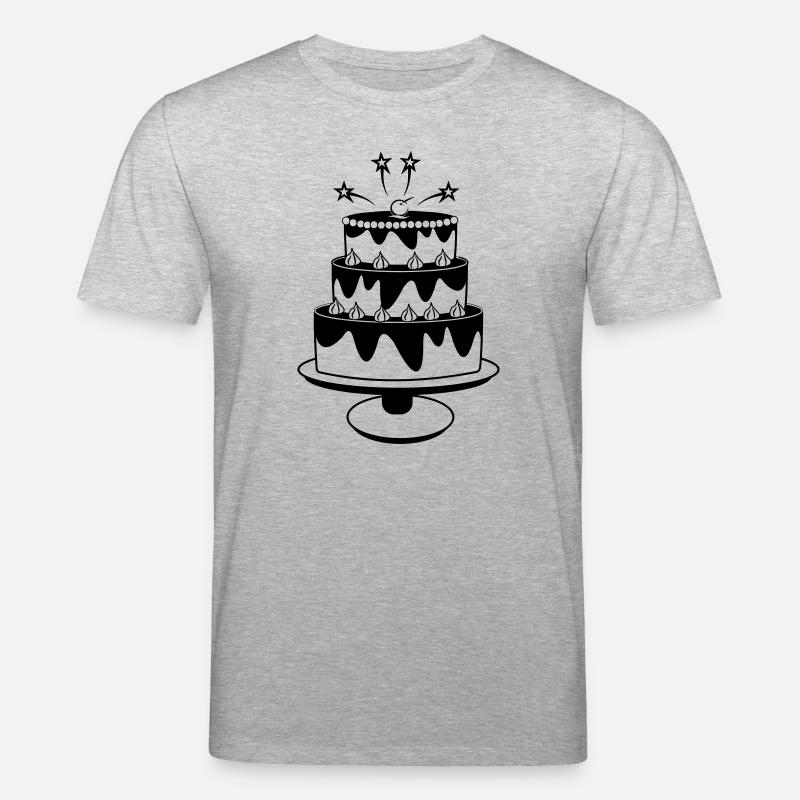 Gâteau d’anniversaire avec des étoiles - T-shirt bio CREATOR Stanley/Stella Unisexe - gris chiné