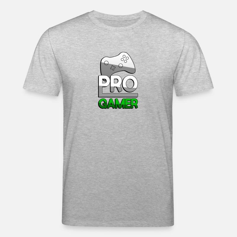 PRO GAMER (Grün) + Controller - Gaming - Stanley/Stella Unisex Bio-T-Shirt CREATOR  - Grau meliert