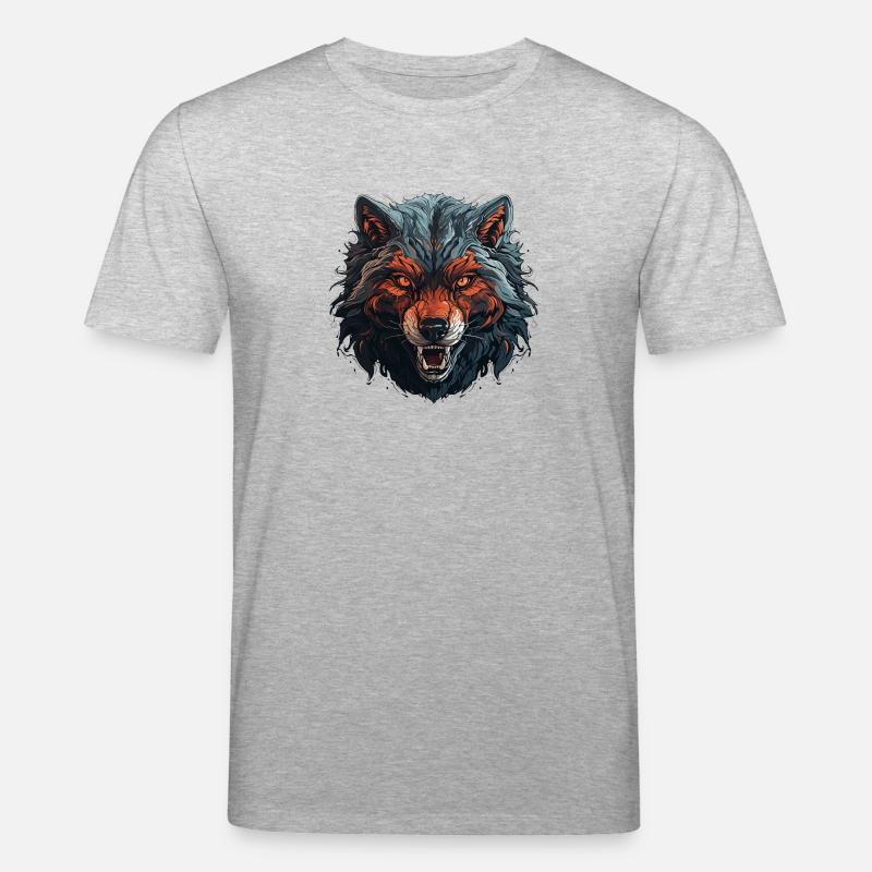 Wolf - Illustration - Stanley/Stella Unisex Bio-T-Shirt CREATOR  - Grau meliert