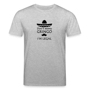 Ne t'inquiète pas Gringo je suis légal - T-shirt bio CREATOR Stanley/Stella Unisexe - gris chiné - Devant - Alina (178cm) & Michal (187cm)