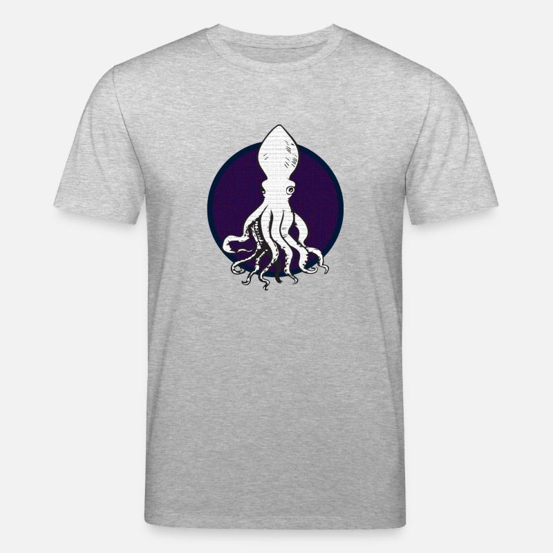 Weißer Octopus - Stanley/Stella Unisex Bio-T-Shirt CREATOR  - Grau meliert