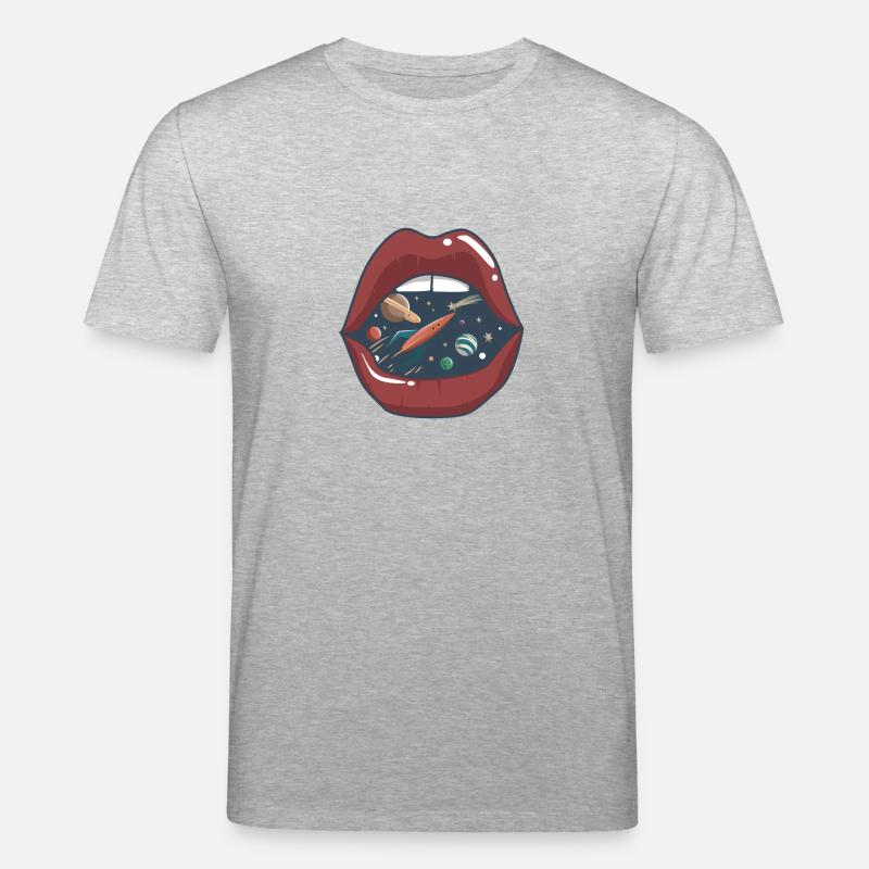 Embrasser la bouche dans l'espace - T-shirt bio CREATOR Stanley/Stella Unisexe - gris chiné