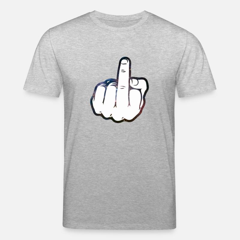 Mittelfinger Comic - Stanley/Stella Unisex Bio-T-Shirt CREATOR  - Grau meliert