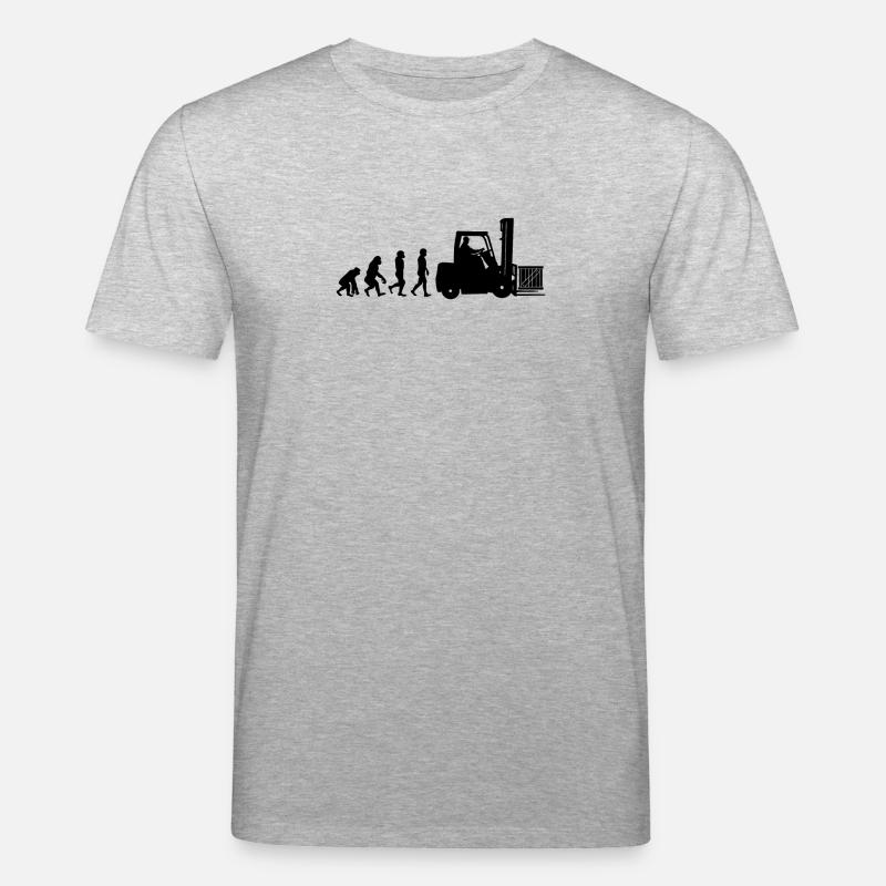 Evolution eines Staplerfahrer - Stanley/Stella Unisex Bio-T-Shirt CREATOR  - Grau meliert