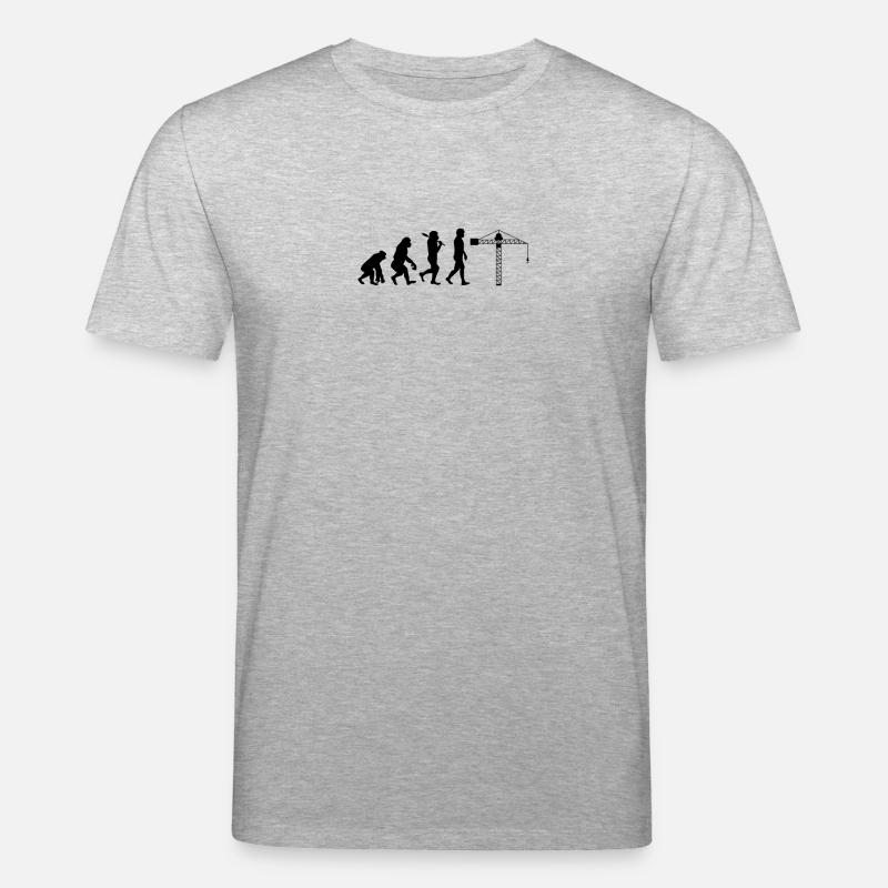 Évolution du grutier - T-shirt bio CREATOR Stanley/Stella Unisexe - gris chiné