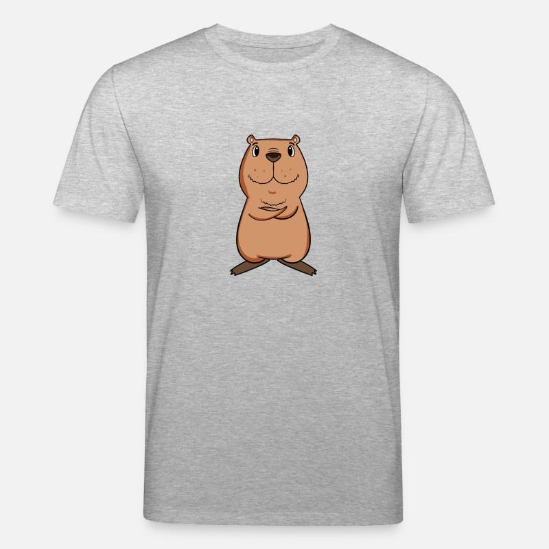 Motif Capybara capybara - T-shirt bio CREATOR Stanley/Stella Unisexe - gris chiné