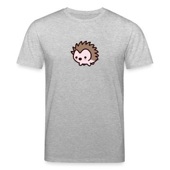 Mignon Kawaii Hedgehog Design - T-shirt bio CREATOR Stanley/Stella Unisexe - gris chiné - Devant - Alina (178cm) & Michal (187cm)