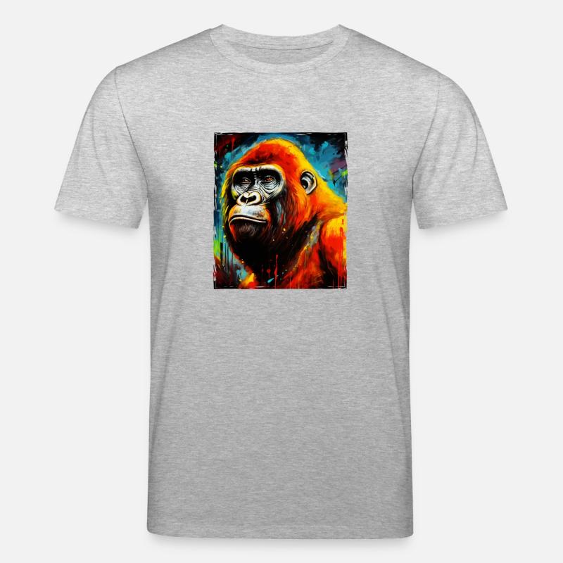 Portrait de gorille - T-shirt bio CREATOR Stanley/Stella Unisexe - gris chiné