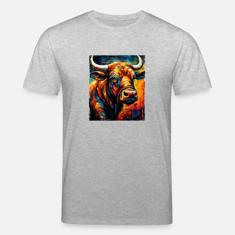 Bulle Porträt Taurus - Stanley/Stella Unisex Bio-T-Shirt CREATOR - Grau meliert