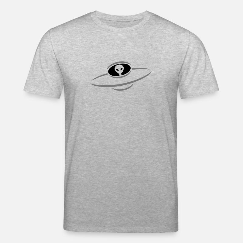 Alien Ufo Raumschiff - Stanley/Stella Unisex Bio-T-Shirt CREATOR  - Grau meliert
