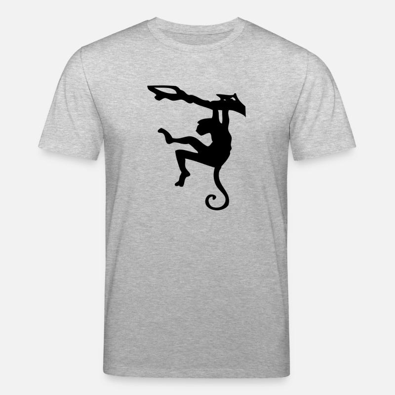 Kletternder Affe Silhouette - Stanley/Stella Unisex Bio-T-Shirt CREATOR  - Grau meliert