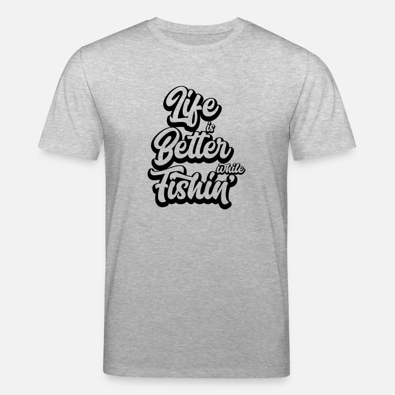 Life Is Better While Fishin' - Stanley/Stella Unisex Bio-T-Shirt CREATOR  - Grau meliert