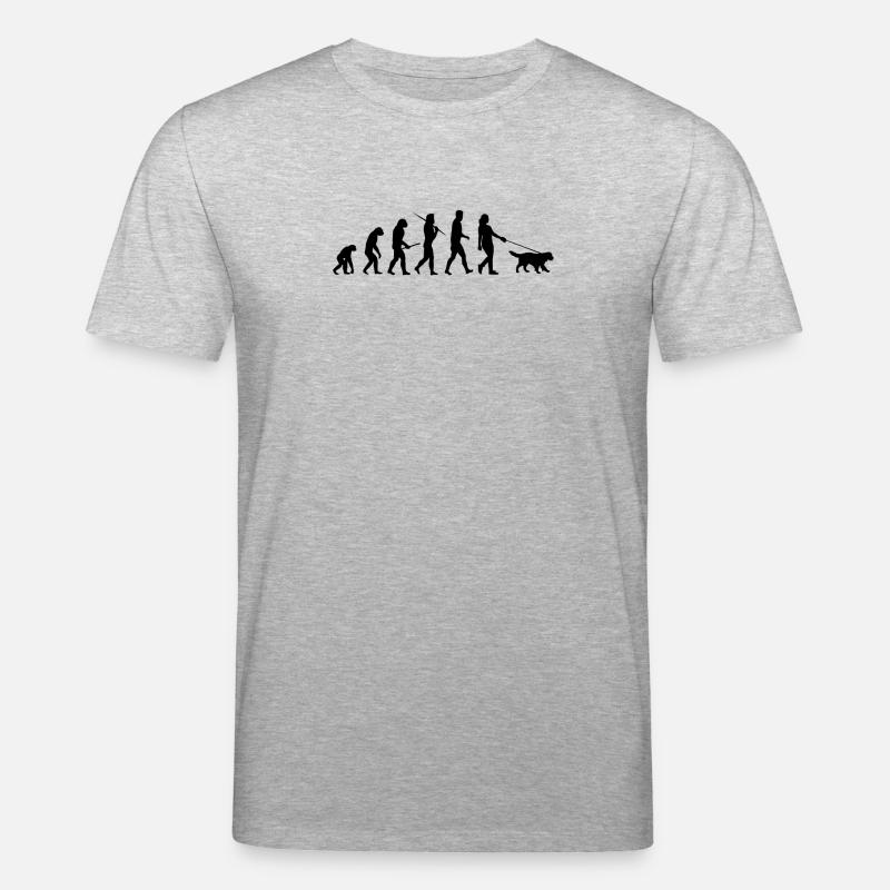 Evolution Dog Walking Gift - T-shirt bio CREATOR Stanley/Stella Unisexe - gris chiné
