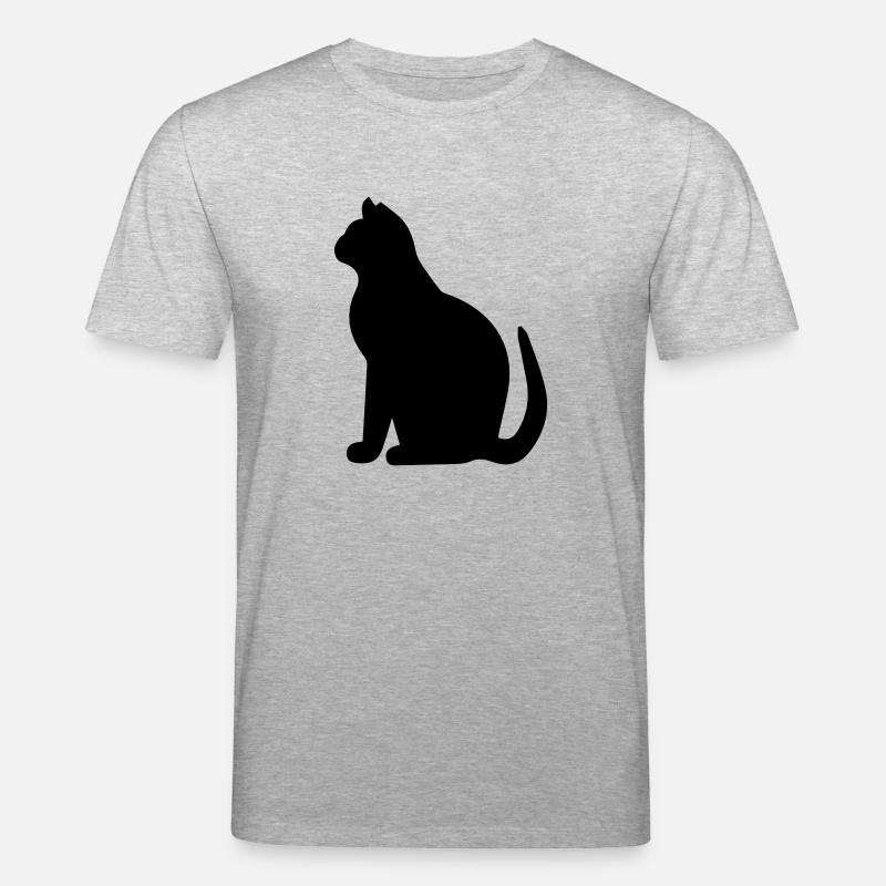 schwarze Katze - Stanley/Stella Unisex Bio-T-Shirt CREATOR  - Grau meliert