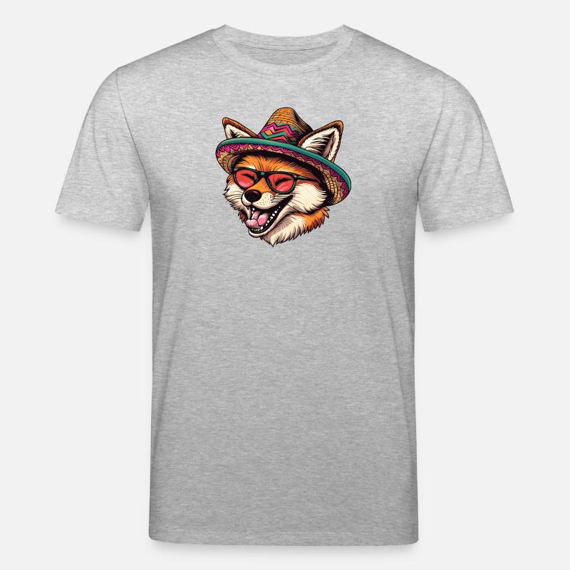 Fuchs Comic Lustig Sombrero - Stanley/Stella Unisex Bio-T-Shirt CREATOR  - Grau meliert