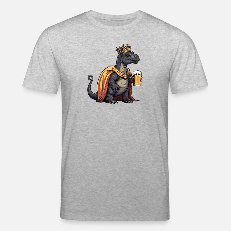 Dinosaurier brontosaurus Bier Lustig - Stanley/Stella Unisex Bio-T-Shirt CREATOR  - Grau meliert